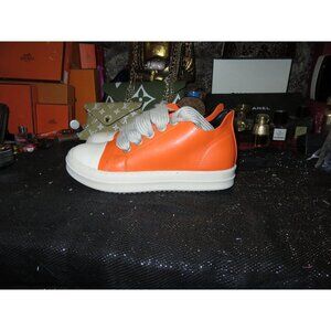 MOFEEDOUKA Orange Vegan PU Leather Platform Comfort Walking Sneakers sz 37 US 7